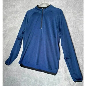 Champion Men's Large Blue Running Shirt Long Sleeve Reflective Strip Thumb Holes